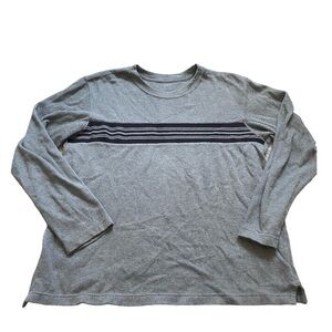 Covington Mens Gray with Black Stripes Long Sleeve Sweater Size Medium